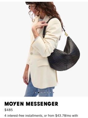 Clare V Black Woven Bag - Moyen Messenger